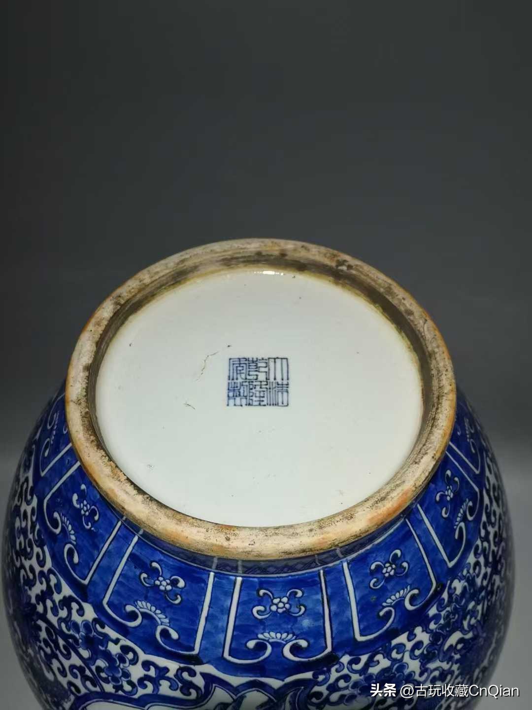 清代青花人物故事纹双联瓶,青花人物故事摆件