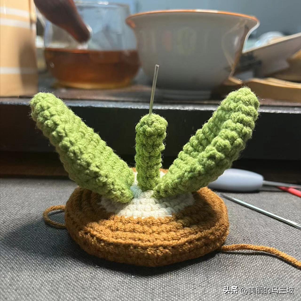 郁金香花朵收纳盒编织教程,郁金香的盆栽的钩织教程