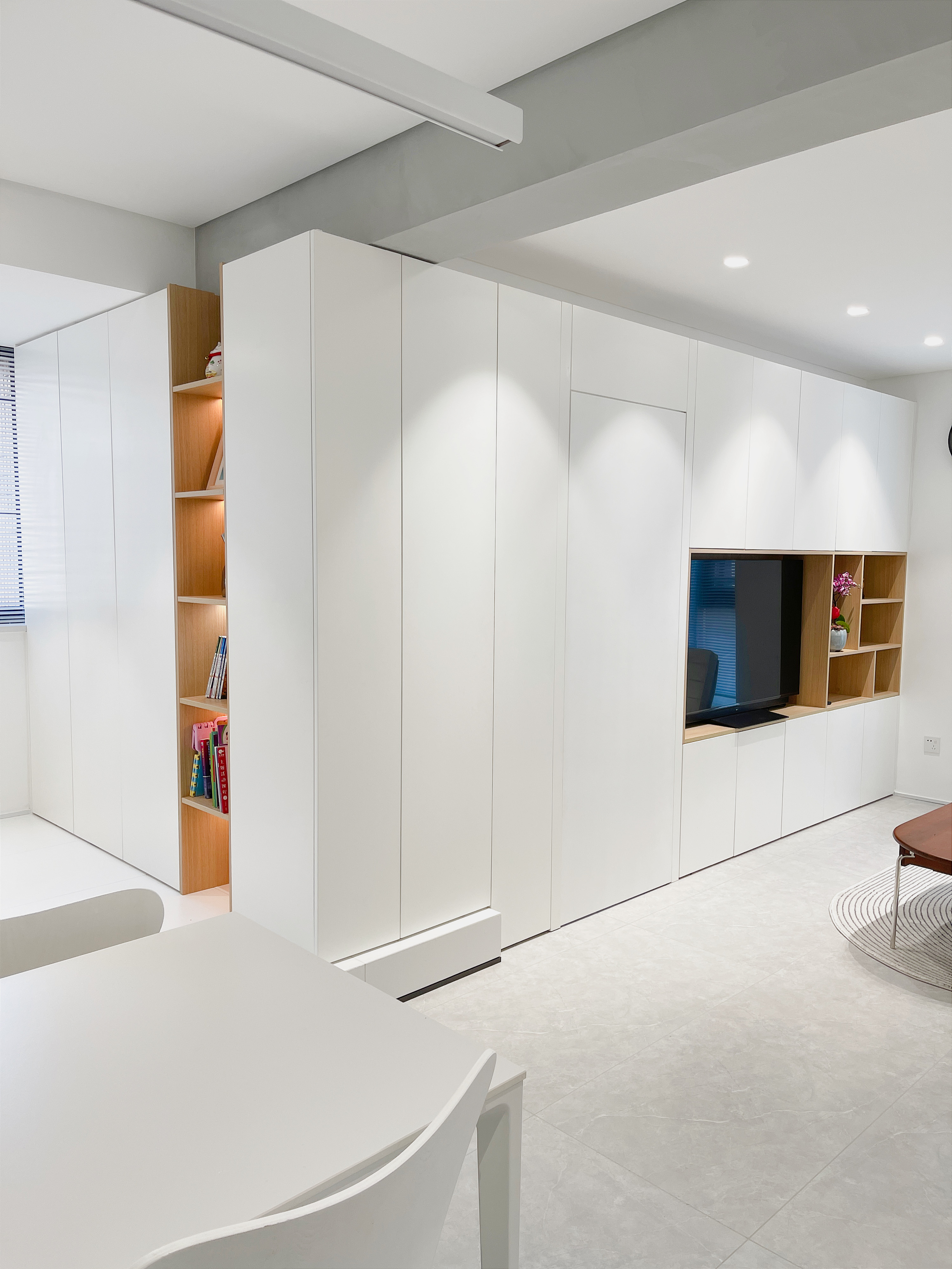 中古风格满墙电视柜,满墙电视柜真香