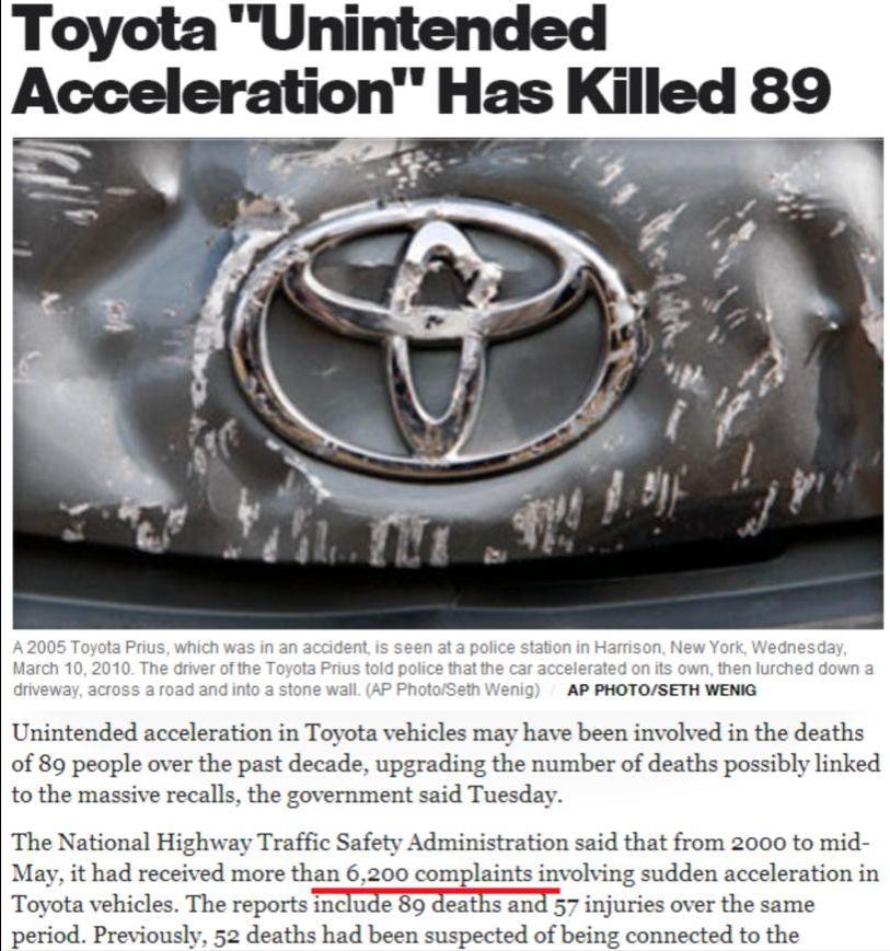 从丰田刹车门看特斯拉潮州事故，国家介入查看源代码才有真相？