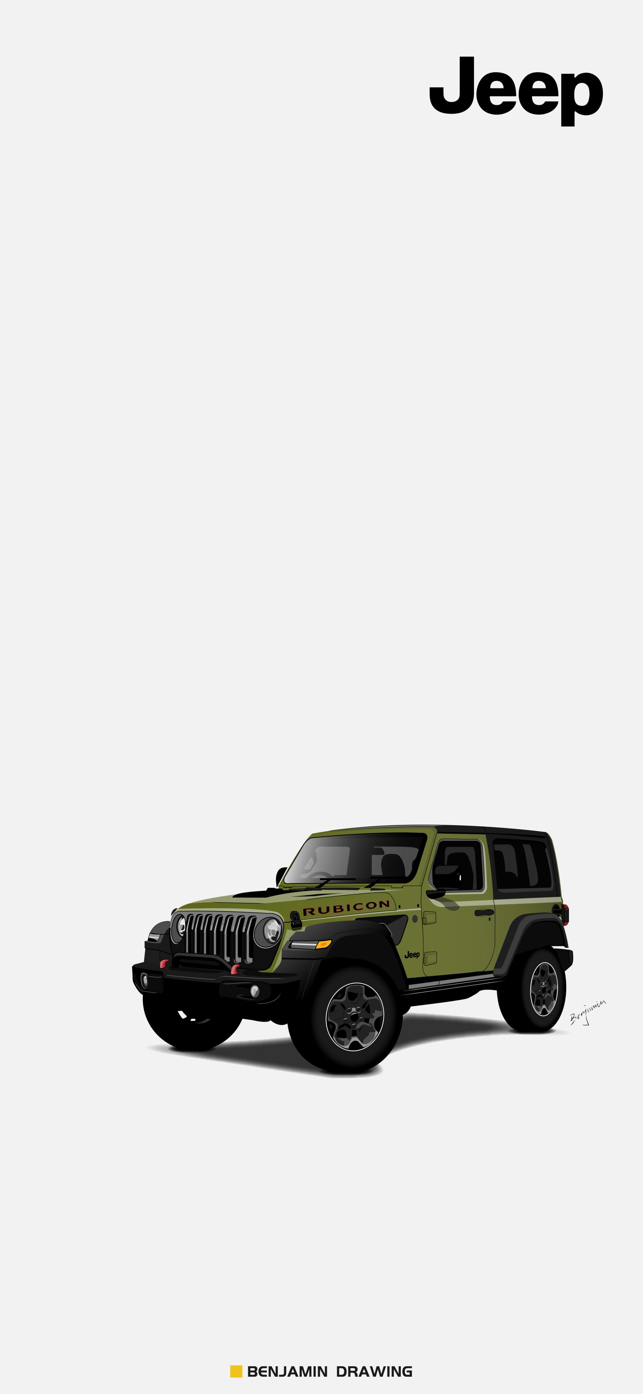 汽车jeep漫画壁纸,手绘吉普车壁纸高清