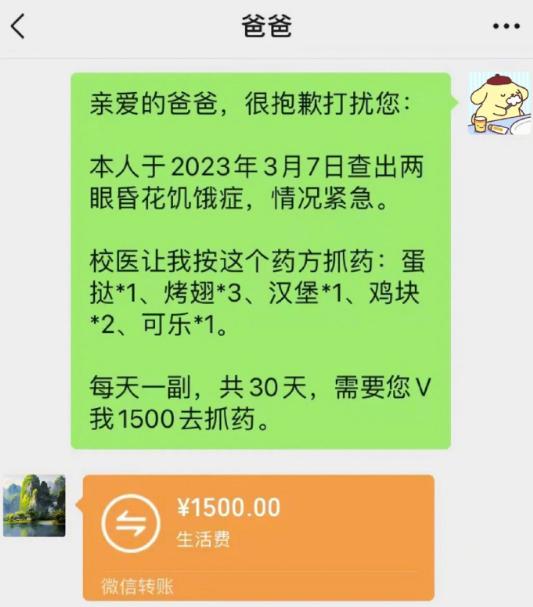 大学生发消息“玩花活”,只为向家里索要生活费,家长含泪发红包