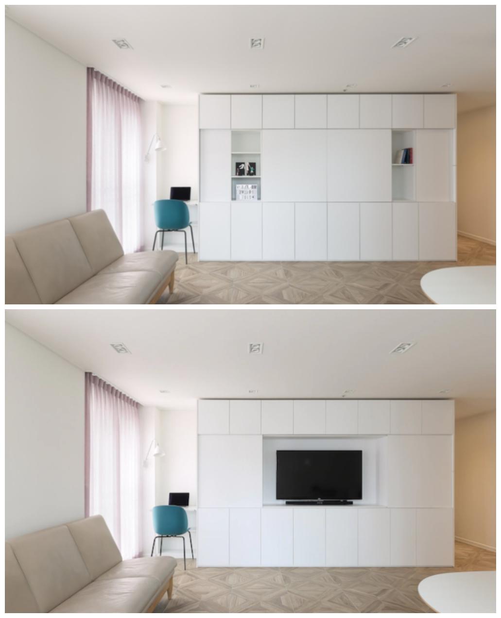 小户型收纳电视柜设计,电视柜这样设计美观又实用