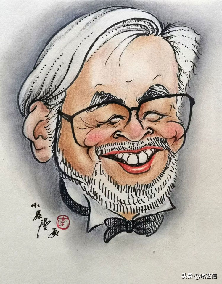 动画大师宫崎骏肖像漫画