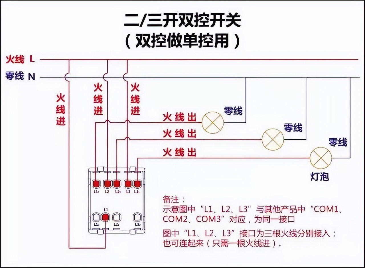 电气设计回路接线图,电气双控开关接线图