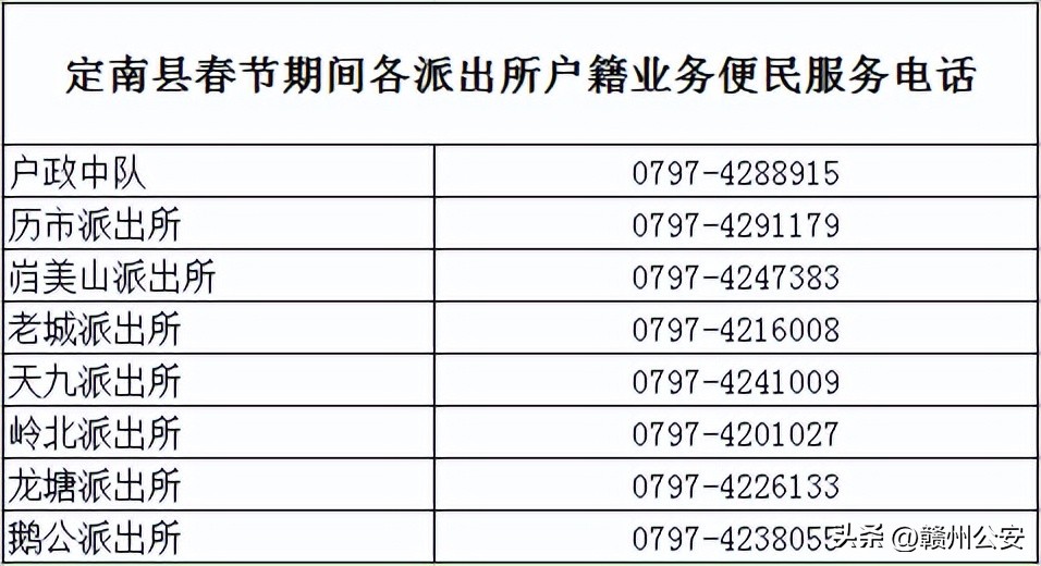 赣州派出所户籍部门上班时间,赣州公安户政服务大厅
