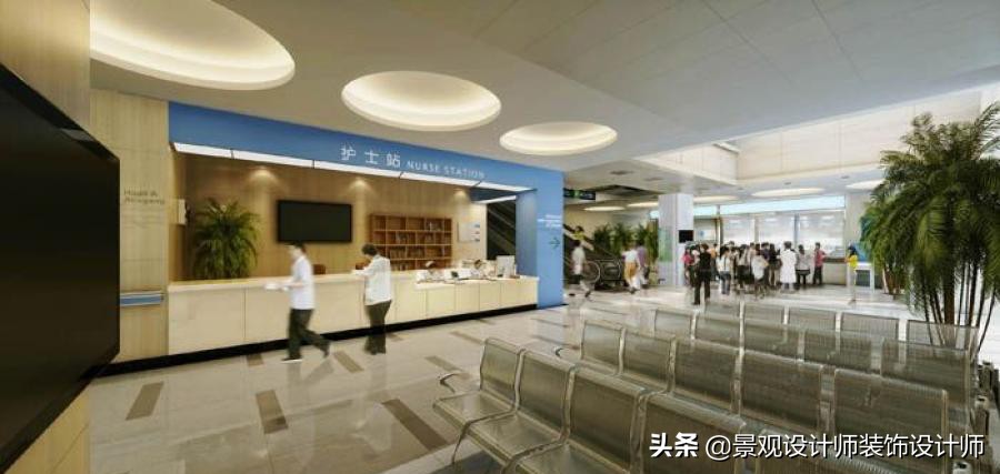 护士站背景墙分隔设计,护士站治疗室设计布局效果图