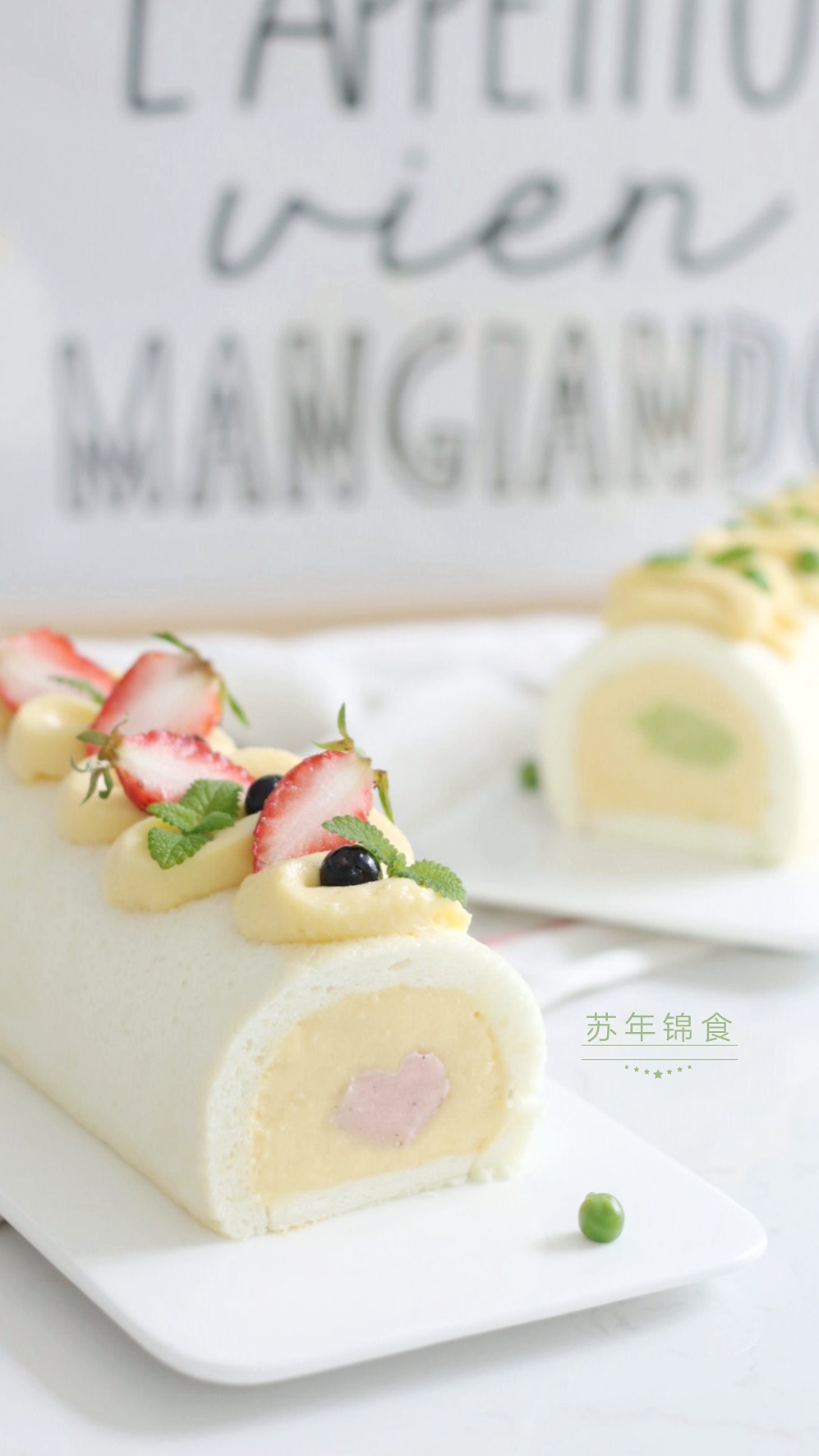 天使蜜豆卷蛋糕,豆乳虎皮天使蛋糕卷