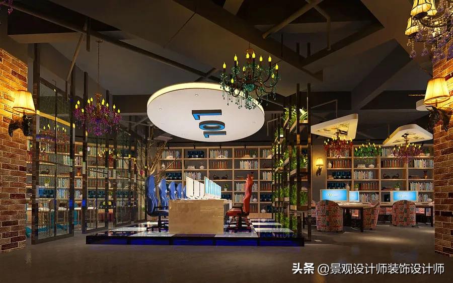 网咖网吧设计案例效果图,网吧设计效果图