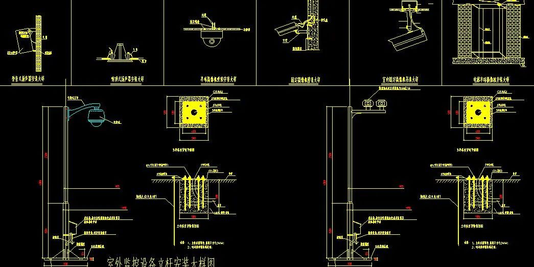 cad监控图纸画法,监控系统cad施工图教学