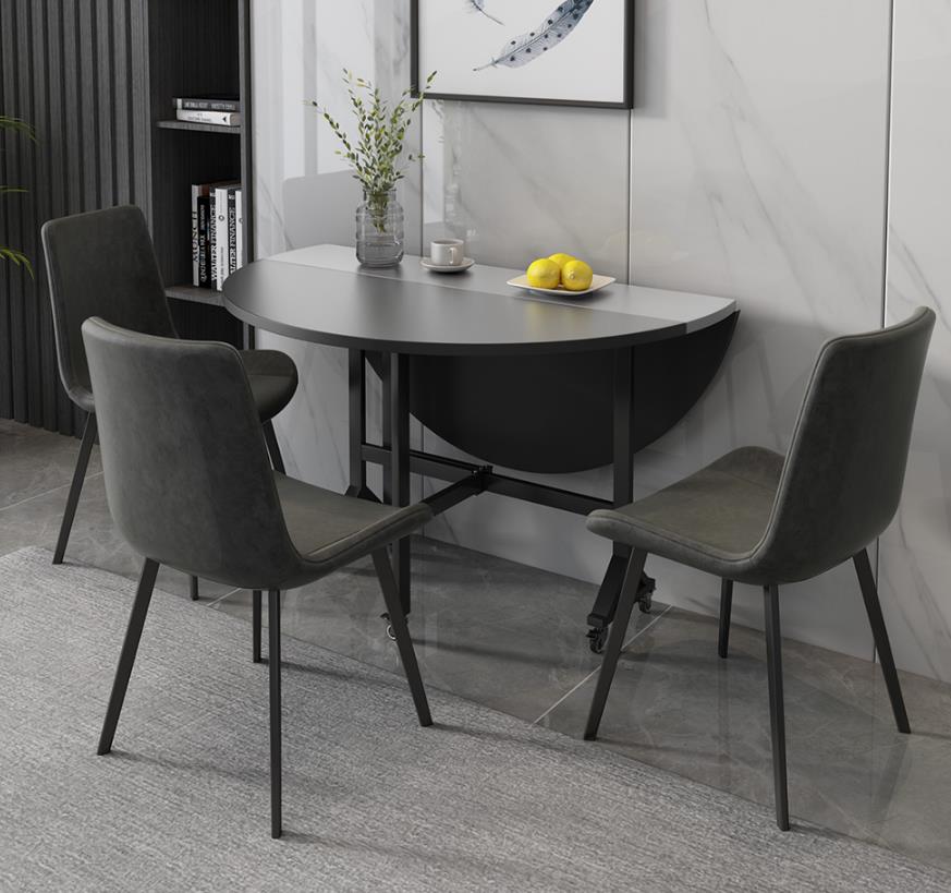 小户型折叠餐桌最新款实用,多功能6人餐桌折叠可伸缩圆桌