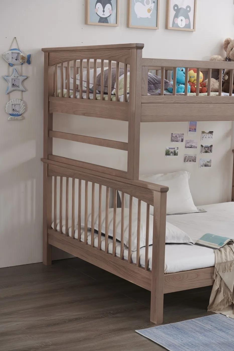 榉木1.5米儿童床,儿童树屋白橡木实木床