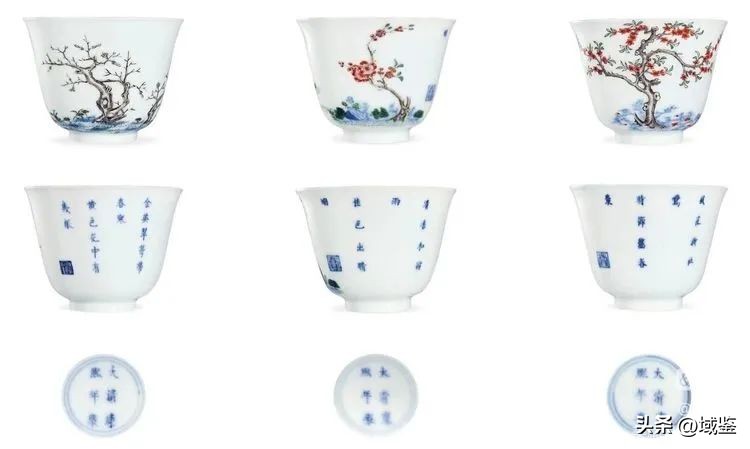 康熙官瓷十二花令杯欣赏,官窑康熙五彩十二花神杯价格