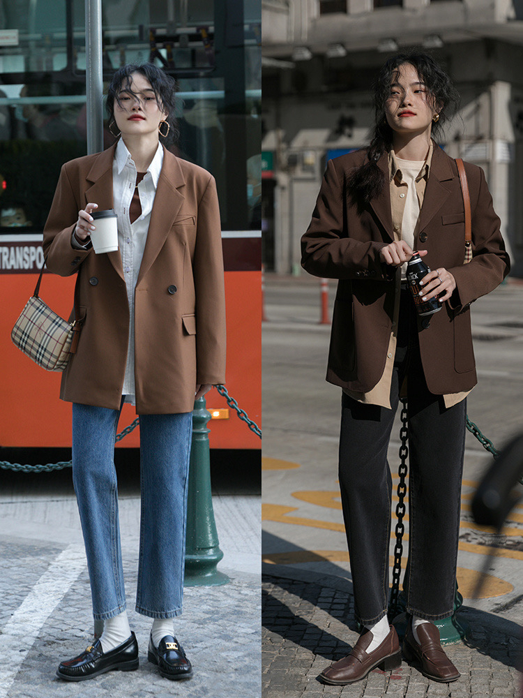 藏蓝色裙子搭配什么颜色外套好看,春款时尚气质女装外套百搭洋气