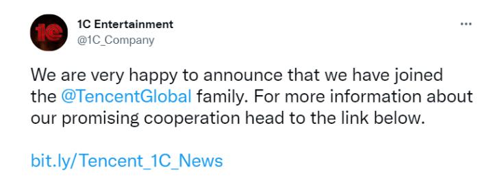 海外继续买买买，腾讯收购1CEntertainment