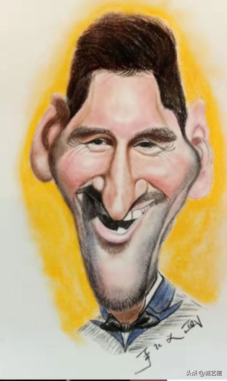 卡塔尔梅西漫画海报,梅西拿着美洲杯来卡塔尔的漫画