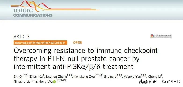 NC|“冷”肿瘤转化为“热”肿瘤从而促进前列腺癌免疫治疗新机制