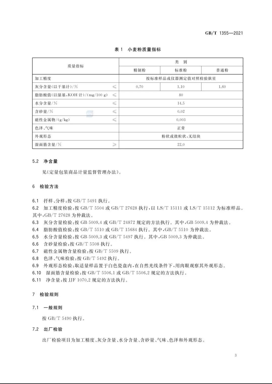 小麦粉国家标准是多少号,小麦粉国家标准最新