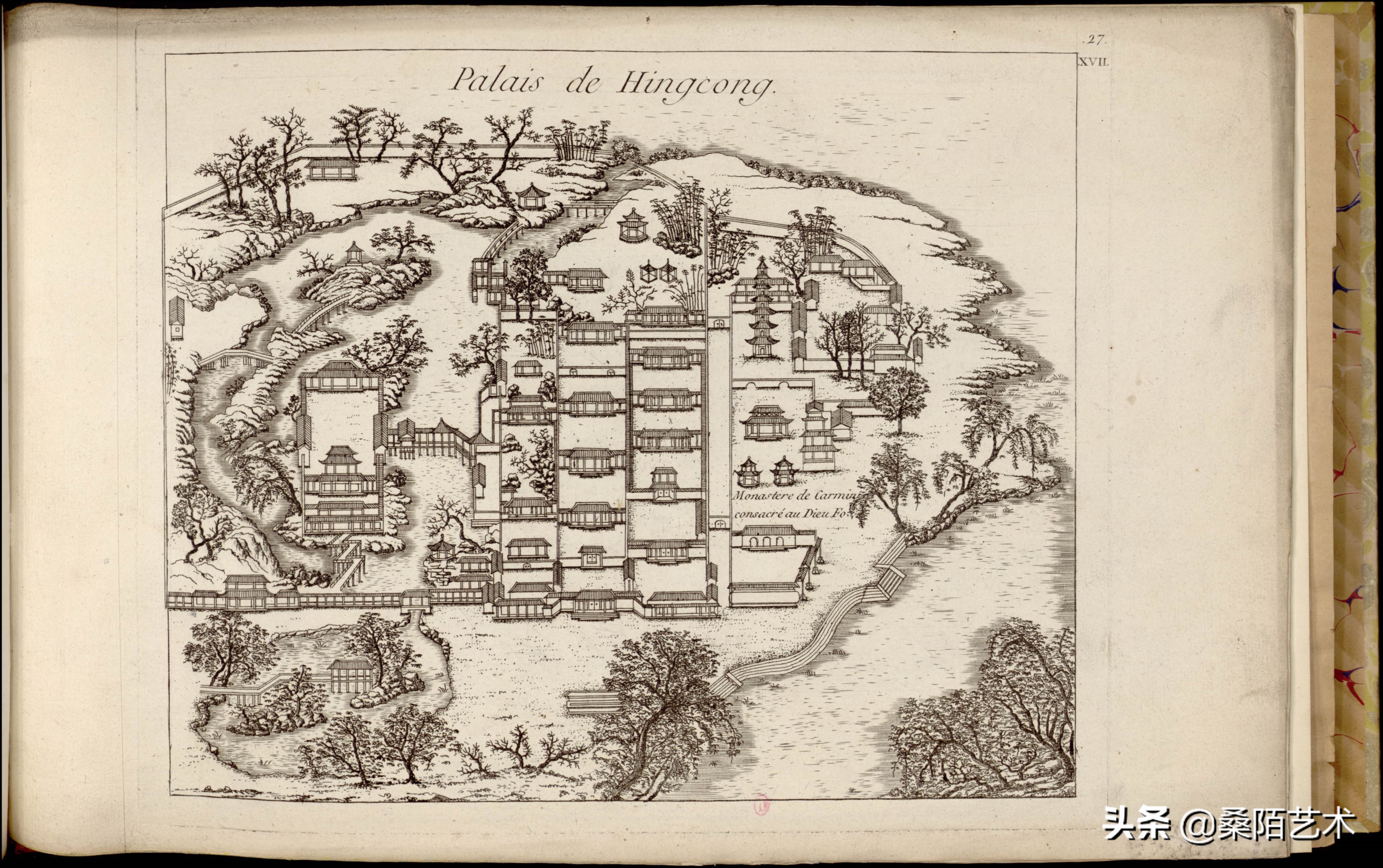 中国古典园林铜版画图片,1788年绘制的97幅中国园林铜版画