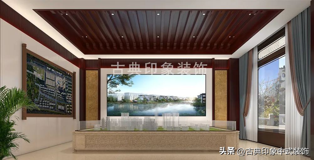 江南风格室内装修设计会所,中式园林会所效果图