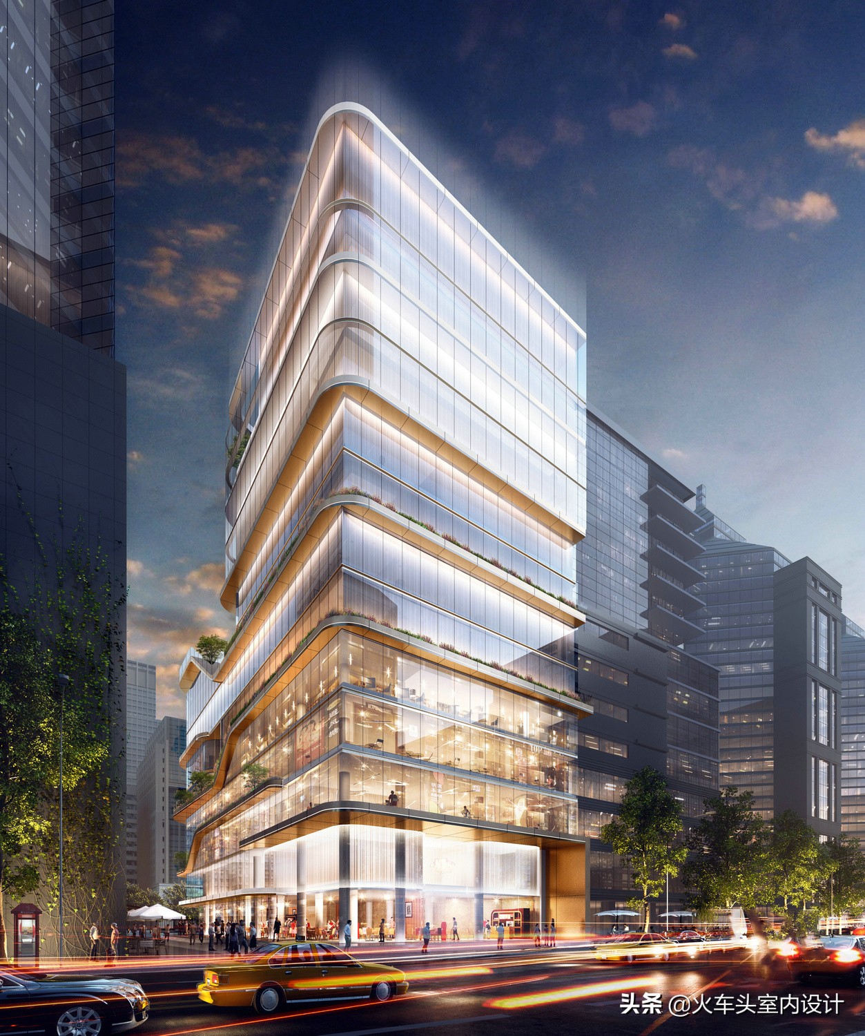 一万平方米写字楼外立面改造价格,玻璃幕墙外立面10层写字楼效果图