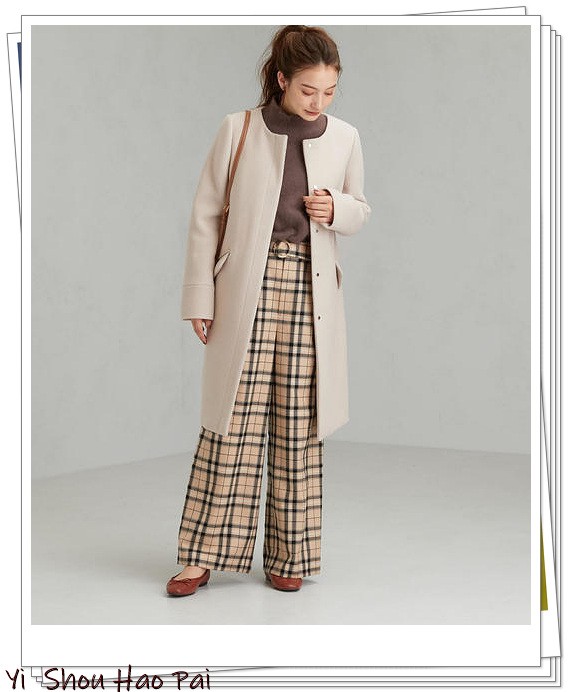 无领大衣薄款穿搭,无领冬季大衣搭配连帽衫