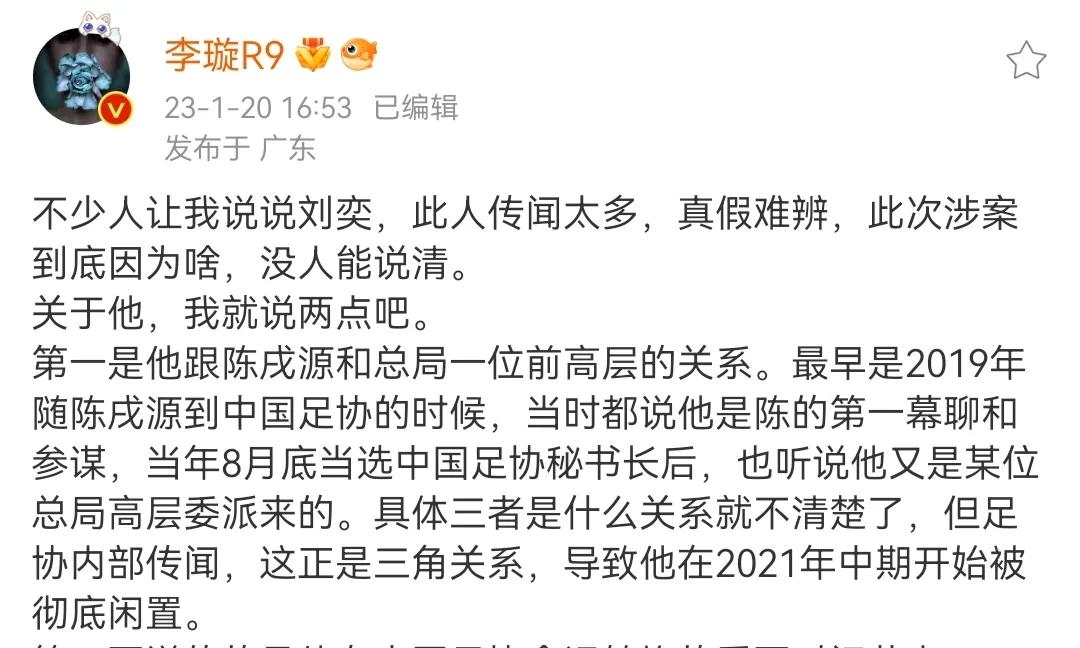 刘奕落网或揪出幕后大鱼,不是陈戌源,李璇:听说是总局高局委派