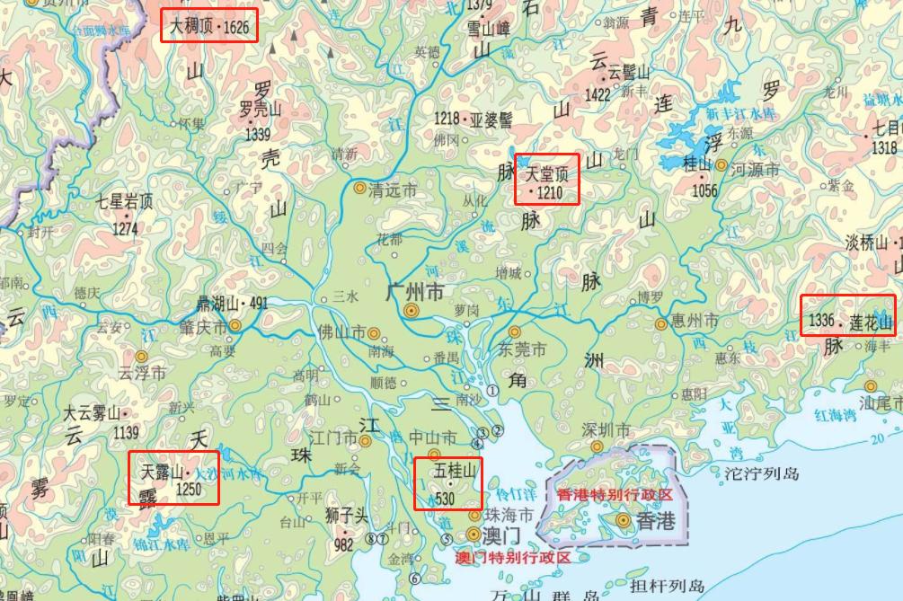 广东最高峰山顶,珠三角第一高峰在哪里