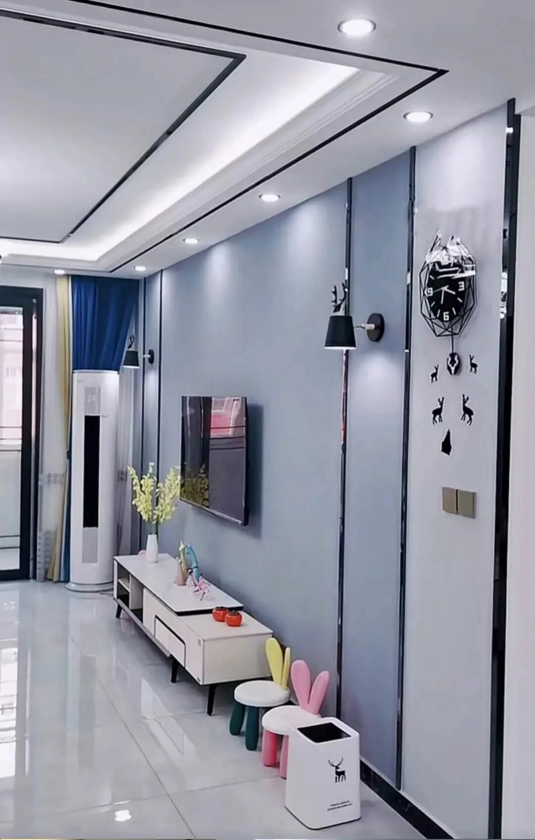 2019影视墙壁布效果图大全集,简约壁布影视墙图片大全集