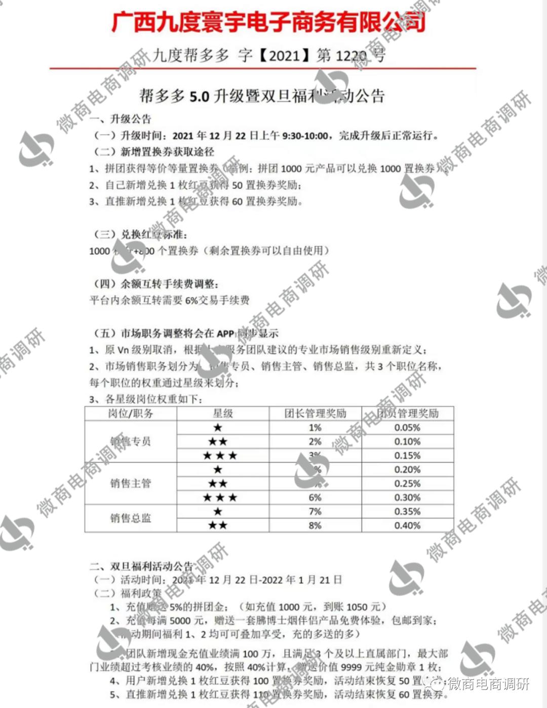 九度帮多多食品称防疫套餐,多级代理模式还涉及通证、股权收益?