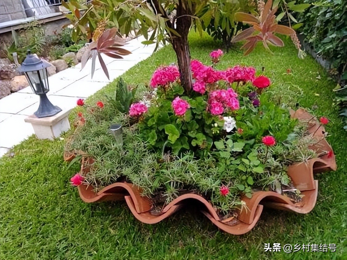 别墅庭院创意藤床,农村新型庭院花园设计图