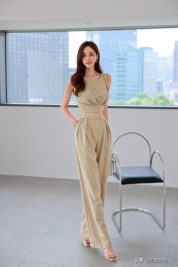 成熟稳重干练女装阔腿裤,阔腿裤职业干练套装