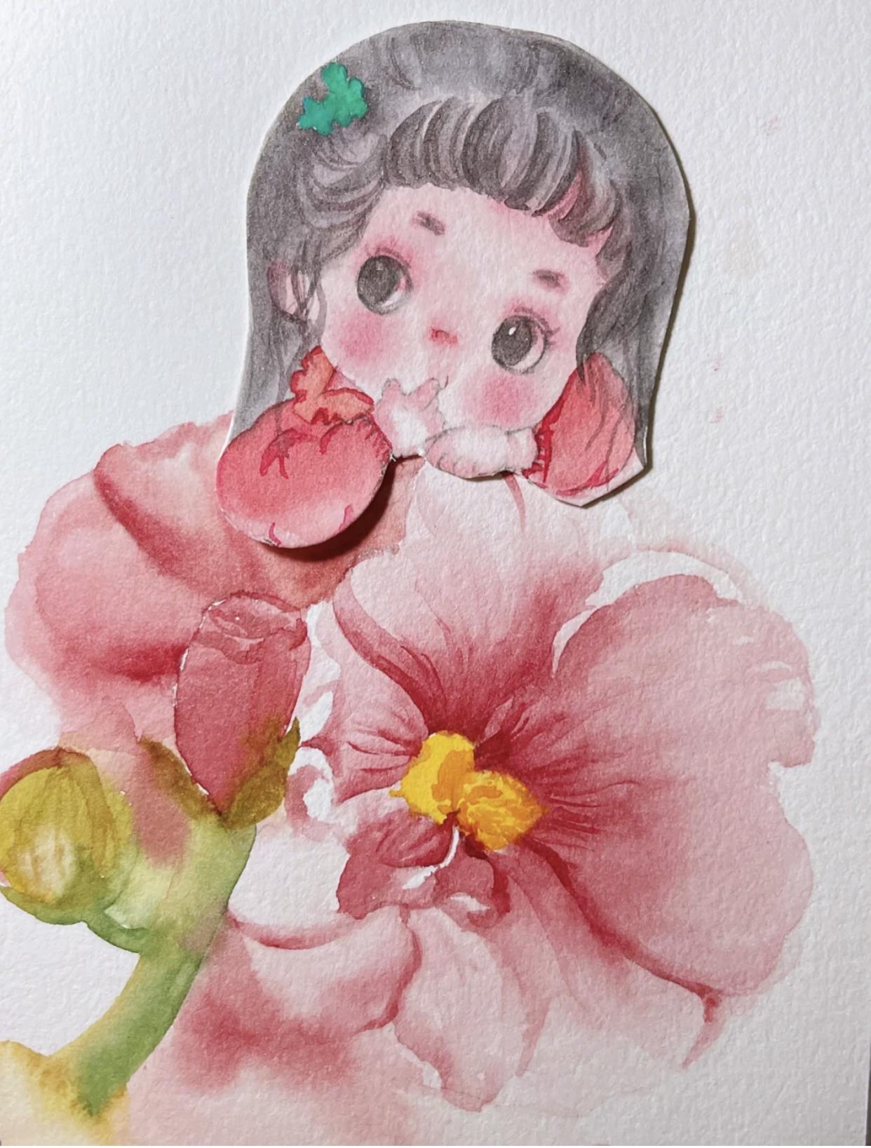 可爱的古风小人插画,古风插画风景手绘简单小图案黑白