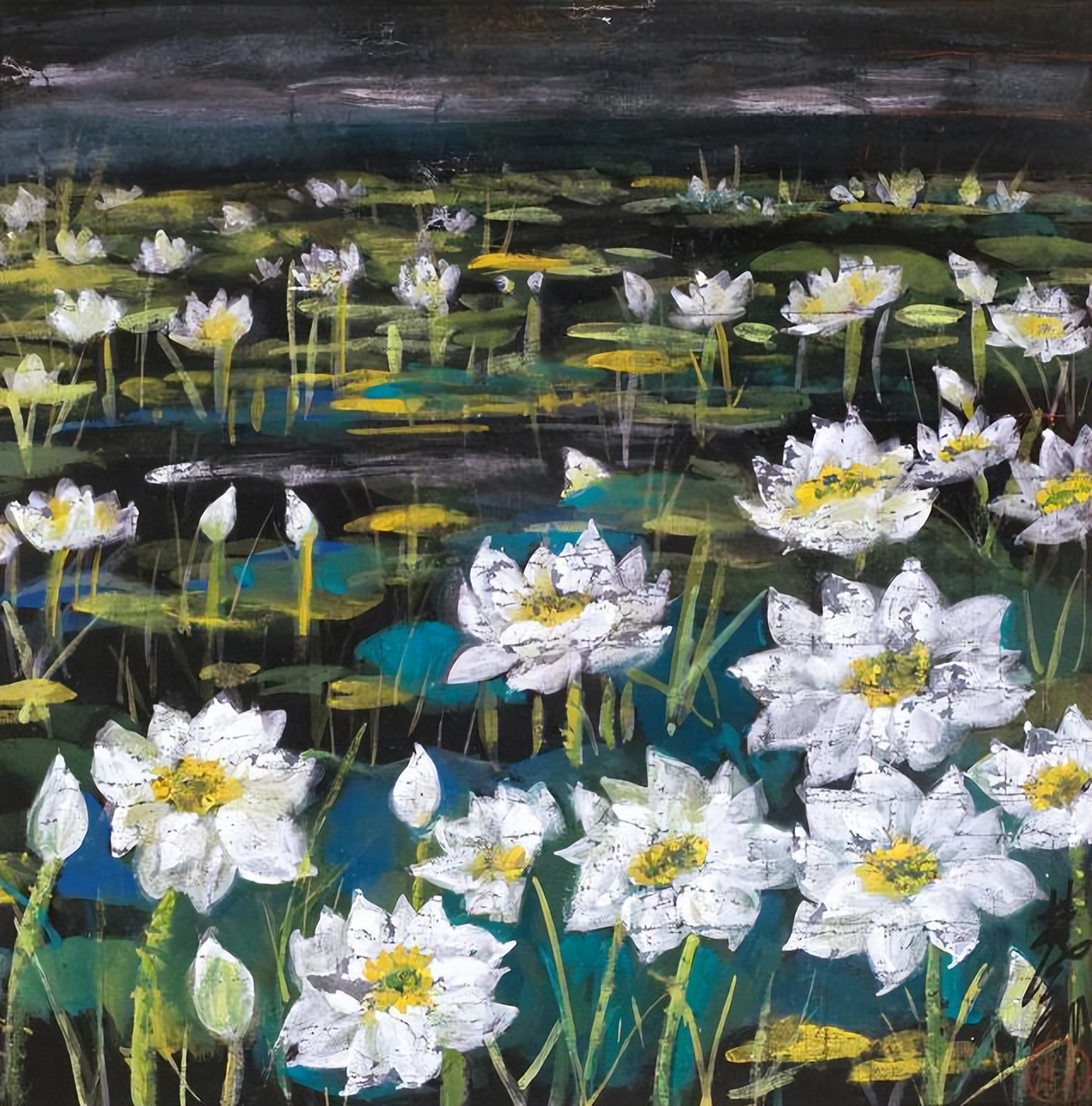 林风眠笔下的荷花有多少张,林风眠荷花