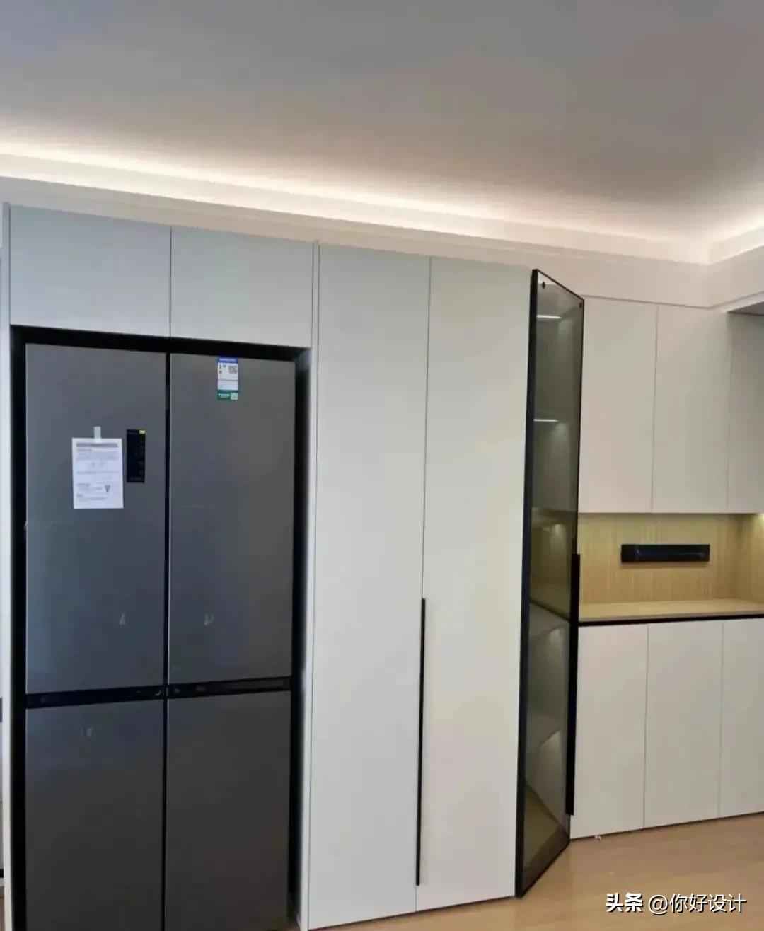 斜角冰箱柜子高级设计,冰箱柜设计效果图大全