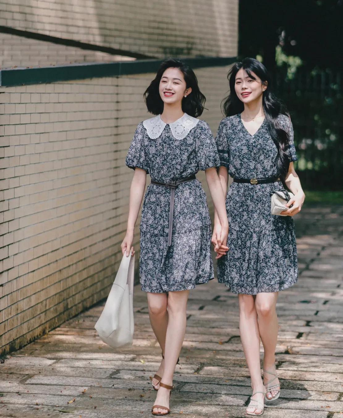 夏日闺蜜日常穿搭模板,夏季闺蜜装穿搭时髦可爱