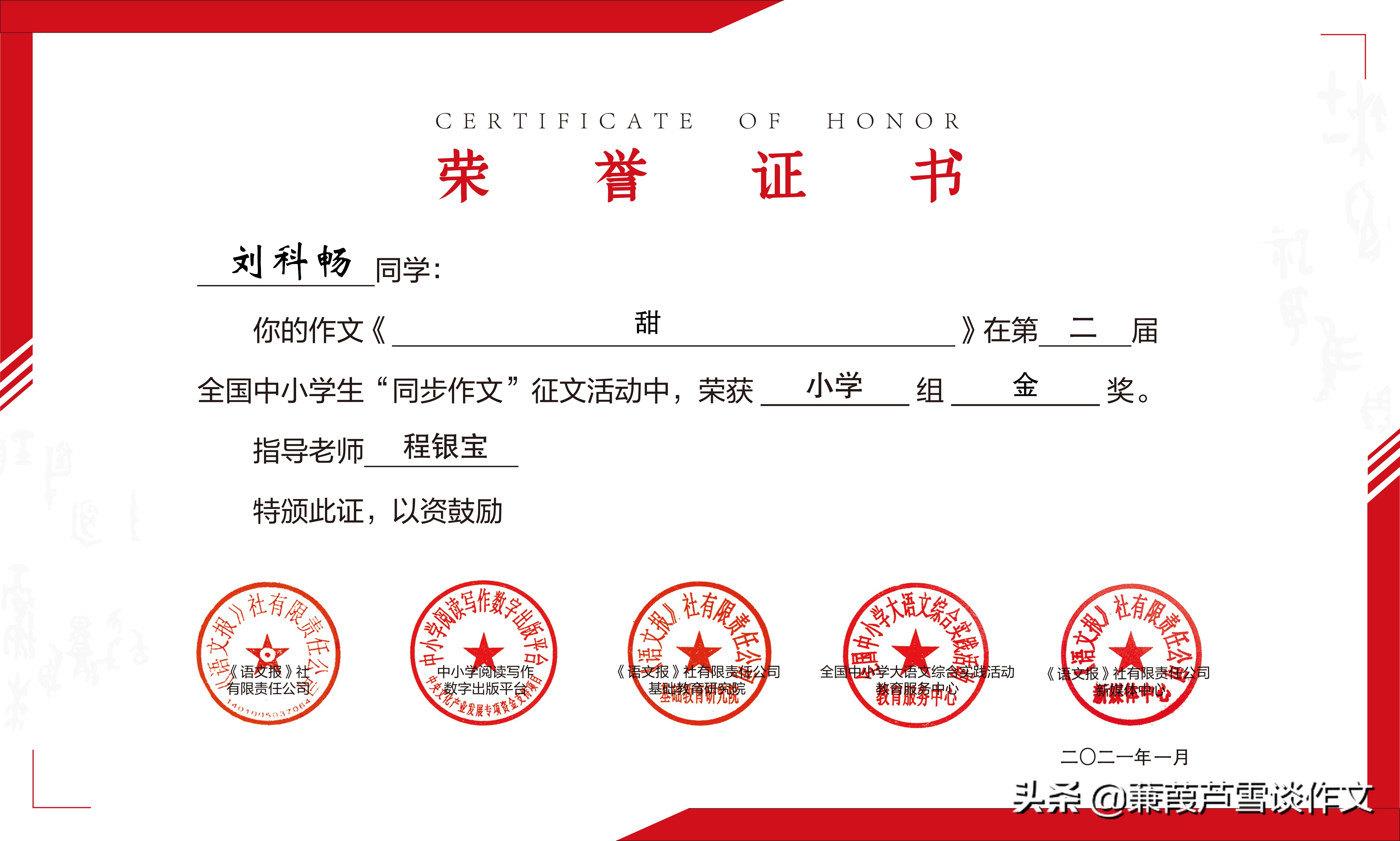 阿宝老师作文,获奖的小学作文300字