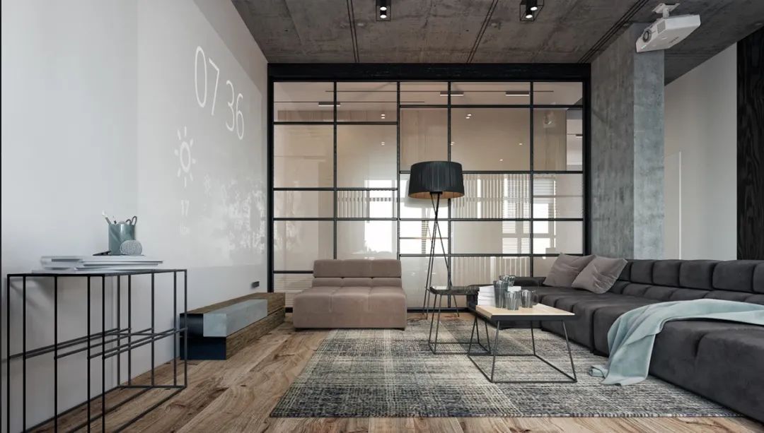 客厅背景墙收纳柜投影仪,50平米投影仪装修效果图大全