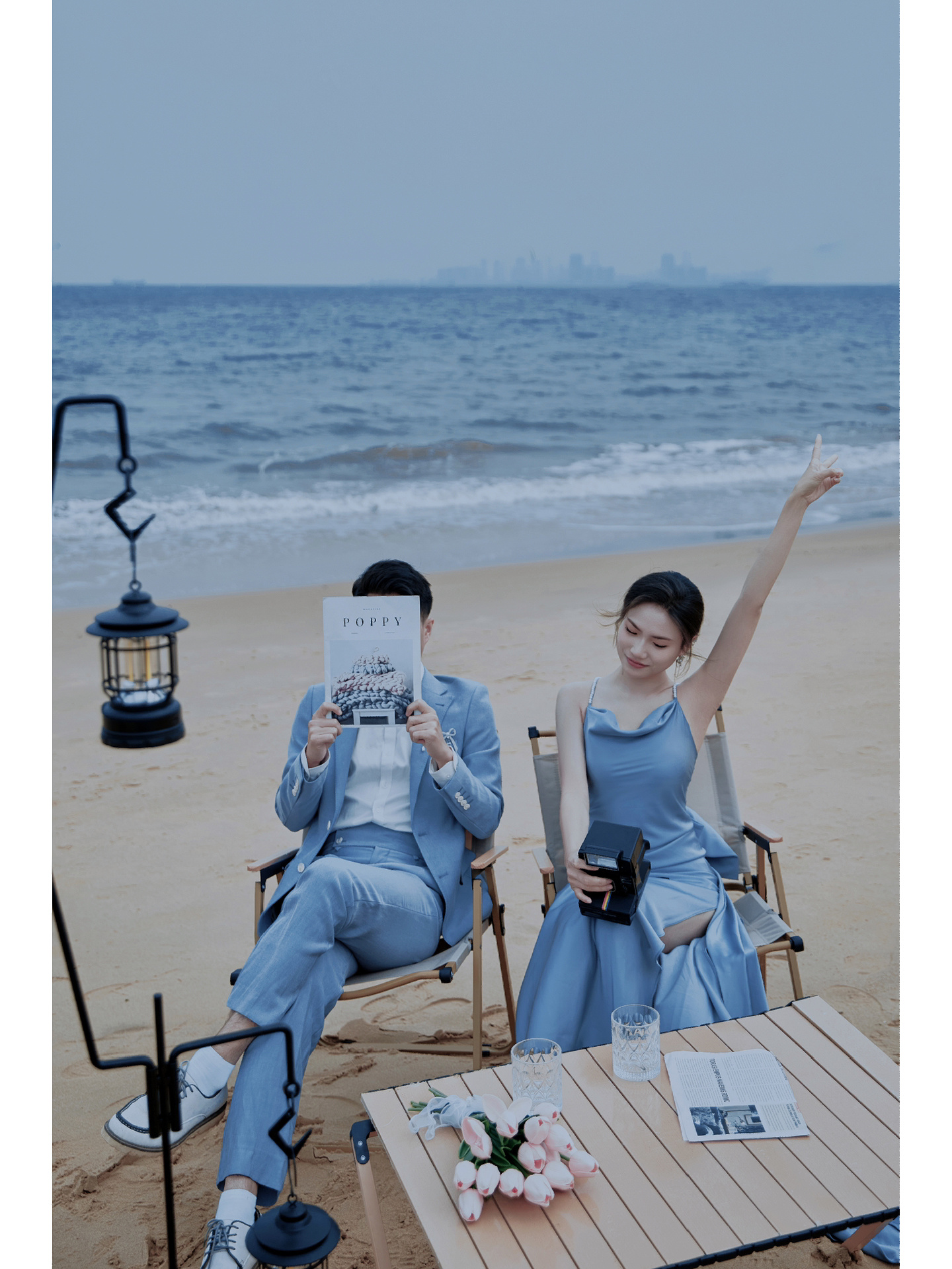 沉浸在爱里的光影婚纱照,超级浪漫的森系草坪婚纱照