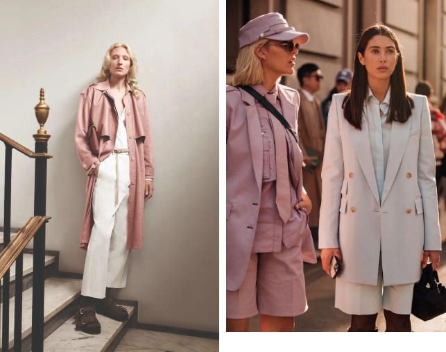 粉色搭配的高级穿法,粉色大衣穿搭高级感