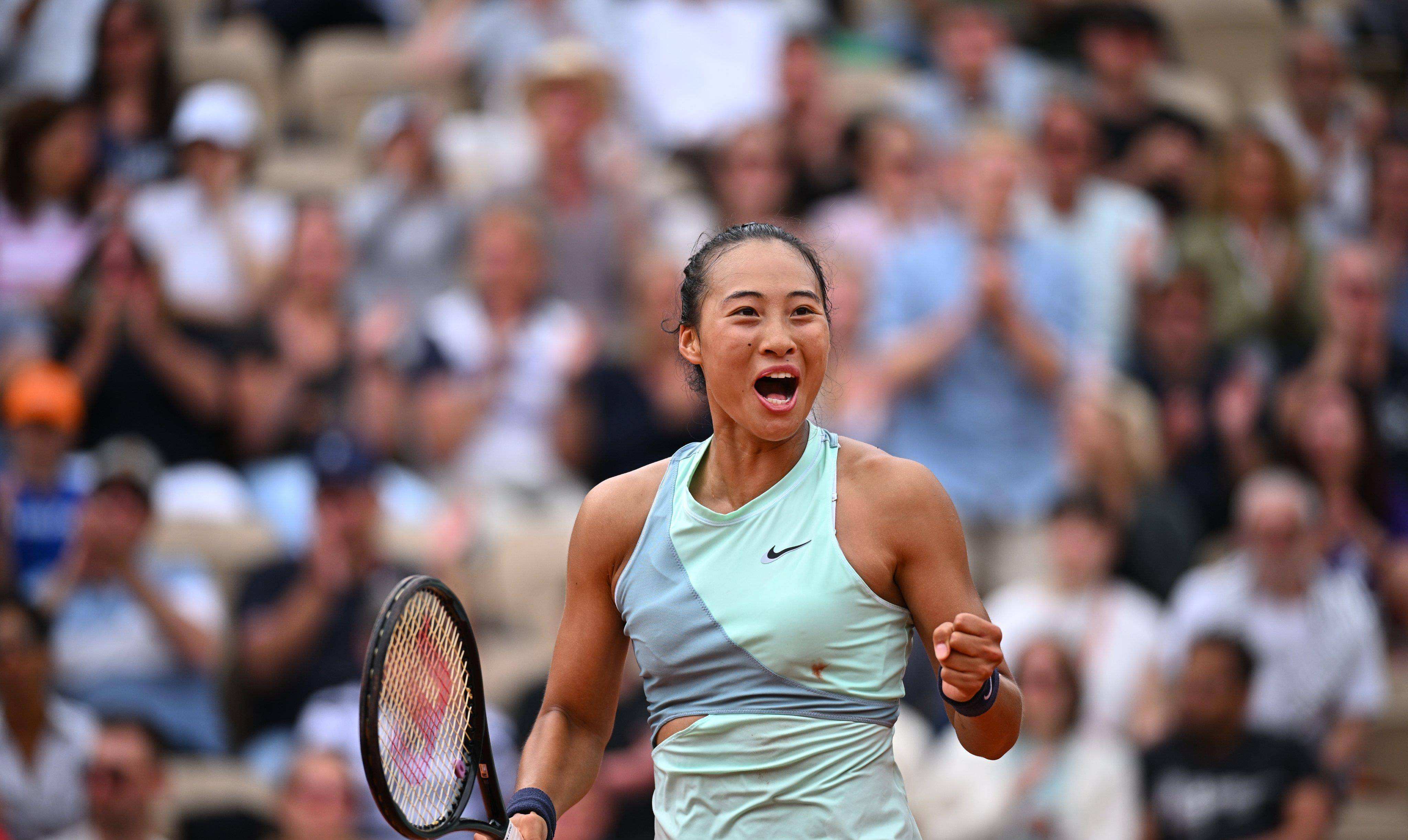 郑钦文爆冷无缘法网女单16强,中国金花郑钦文首进大满贯八强