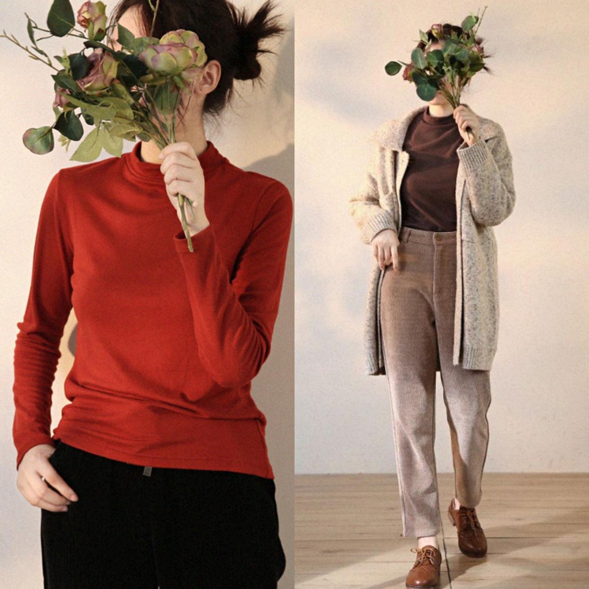 宽松打底衫外穿个性穿法,流行打底衫穿法