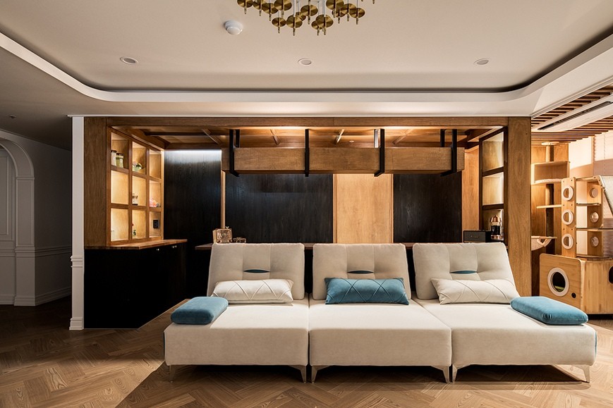 沙发后面没得靠空间该怎么设计,沙发不靠墙怎么设计才好看