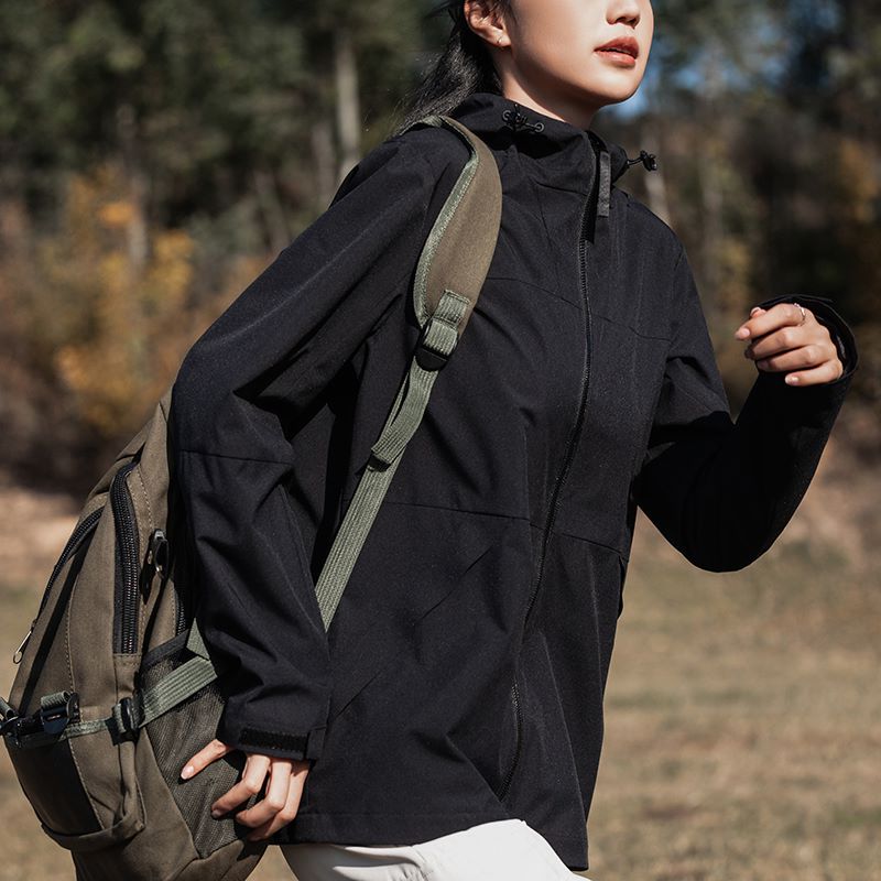 高端三合一冲锋衣摇粒绒,品牌冲锋衣三合一紫色