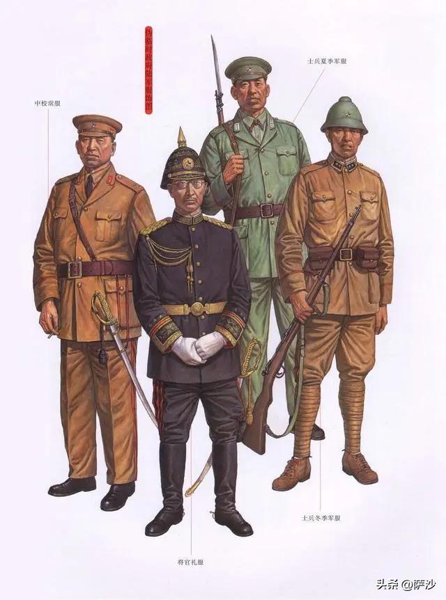 为什么抗日时期国军服装分了颜色,为什么汉奸军服是军阀服装