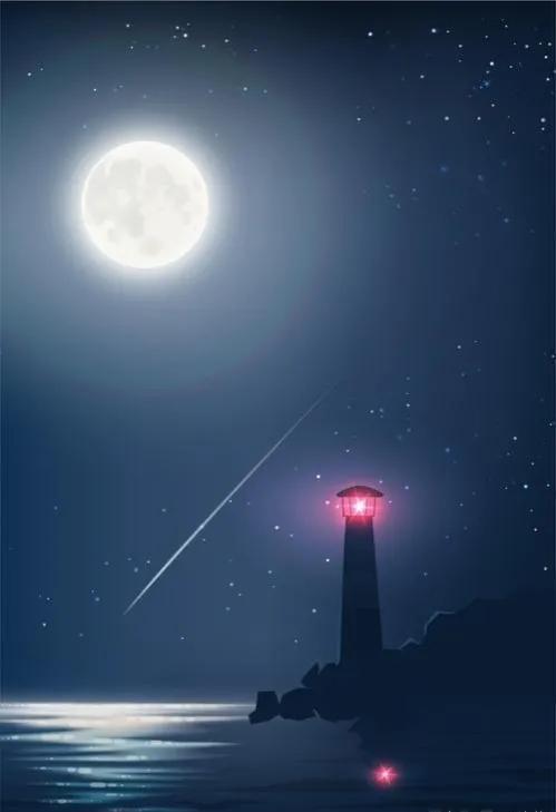 月亮与花唯美意境图高清壁纸,唯美月亮情侣手机壁纸