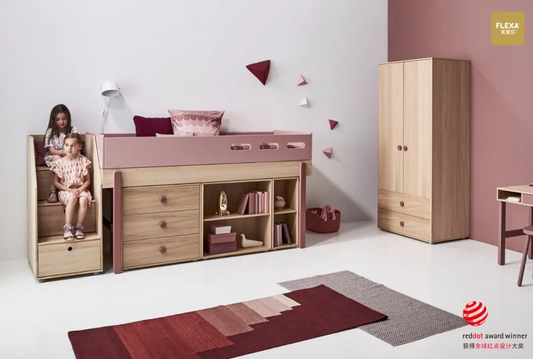 儿童床顶柜巧妙设计,小户型儿童房放架子床设计