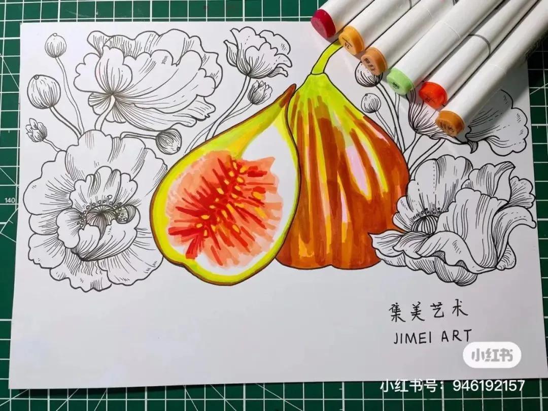 彩铅画出马克笔的效果,彩铅马克笔混合画
