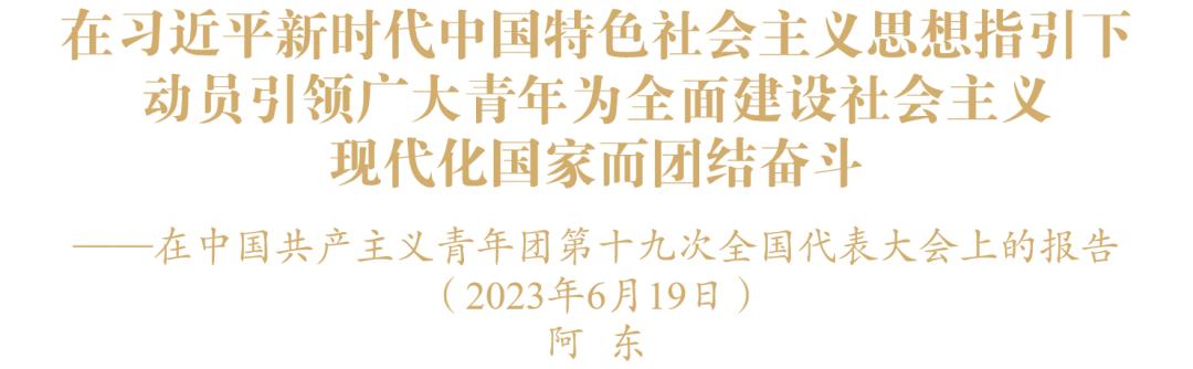 青年团第十八次全国代表大会报告,青年团第十九次全国代表大会主题