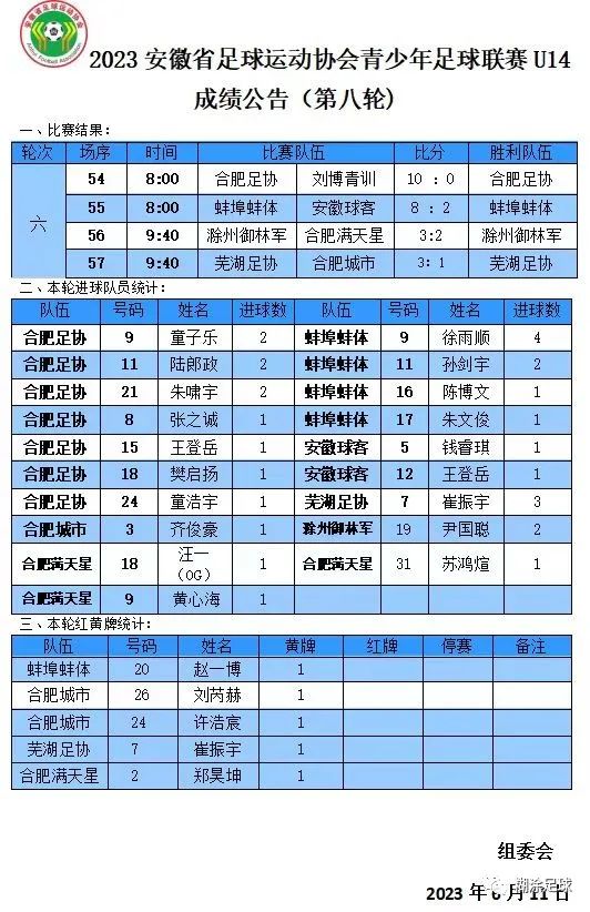 2022青超联赛u15武汉三镇,2024青超安徽联赛u13八强
